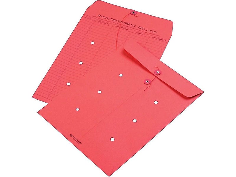 Quality Park 1-Side Print Interoffice Envelopes, String-Tie, Red, 10 x 13, 100 per Carton, (63574) - Image 2